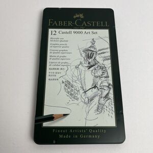 Faber-Castell CASTELL 9000 Art Set Graphite Drawing Sketching Pencils 12 in Tin
